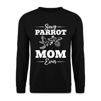Sexy Parrot Maman Ever Cockatiel - Sweat-shirt Unisexe - noir - Devant - Alina (178cm) & Michal (187cm)