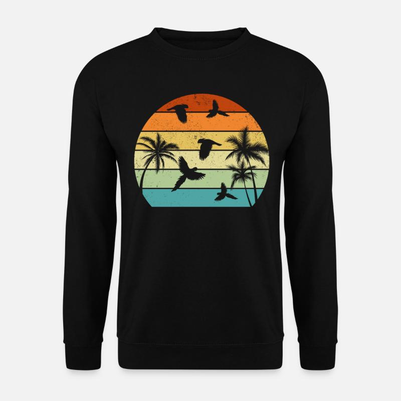 Nymphensittich Vogel Retro Papageien - Unisex Pullover - Schwarz