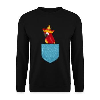 Drôle d’oiseau perroquet cockatiel - Sweat-shirt Unisexe - noir - Devant - Alina (178cm) & Michal (187cm)