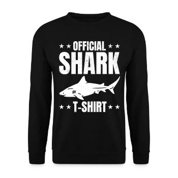 Shark Offizielles Shark T-Shirt Great White - Unisex Pullover - Schwarz - Vorne - Alina (178cm) & Michal (187cm)