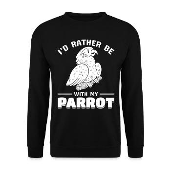 Oiseau perroquet Je préfère être avec mon perroquet - Sweat-shirt Unisexe - noir - Devant - Alina (178cm) & Michal (187cm)