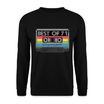Best Of 71s Cassette 71s Retro - Unisex Sweatshirt - black - Front - Alina (178cm) & Michal (187cm)