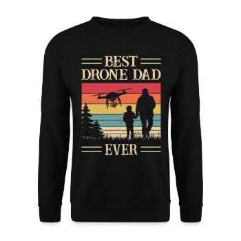 Meilleur papa de drone de tous les temps - Pilote de drone - Fête des pères - Sweat-shirt Unisexe - noir - Devant - Alina (178cm) & Michal (187cm)