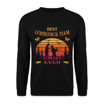 Meilleure équipe de bûcherons - Papa et fils - Tronçonneuse - Sweat-shirt Unisexe - noir - Devant - Alina (178cm) & Michal (187cm)