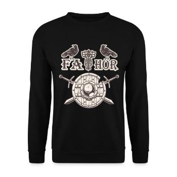 Fathor Viking - Familie Dad - Father´s Day - Unisex Pullover - Schwarz - Vorne - Alina (178cm) & Michal (187cm)