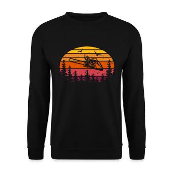 Bûcheron - Tronçonneuse Rétro Vintage - Sweat-shirt Unisexe - noir - Devant - Alina (178cm) & Michal (187cm)