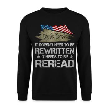 US Flag Regular Dad Raising Wolves Not Sheep - Unisex Pullover - Schwarz - Vorne - Alina (178cm) & Michal (187cm)