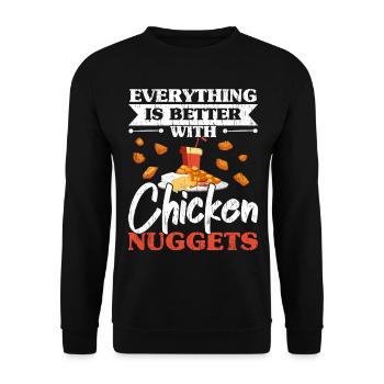 Everything is better with Chicken Nuggets Nug Life - Unisex Sweatshirt - black - Front - Alina (178cm) & Michal (187cm)