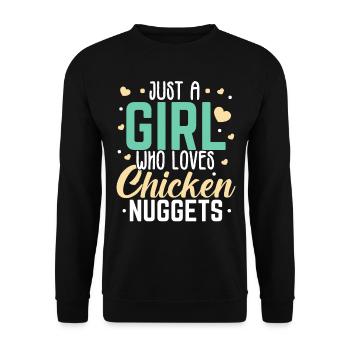 Only one girl who loves chicken nuggets nug nugg - Unisex Sweatshirt - black - Front - Alina (178cm) & Michal (187cm)