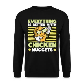 Everything is better with Chicken Nuggets Nug Life - Unisex Sweatshirt - black - Front - Alina (178cm) & Michal (187cm)
