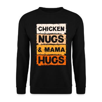 Chicken Nuggets and Mom Hugs Chicken Nugg - Unisex Sweatshirt - black - Front - Alina (178cm) & Michal (187cm)
