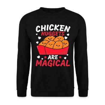 Chicken Nuggets sind magisch Nug Life Nuggies - Unisex Pullover - Schwarz - Vorne - Alina (178cm) & Michal (187cm)