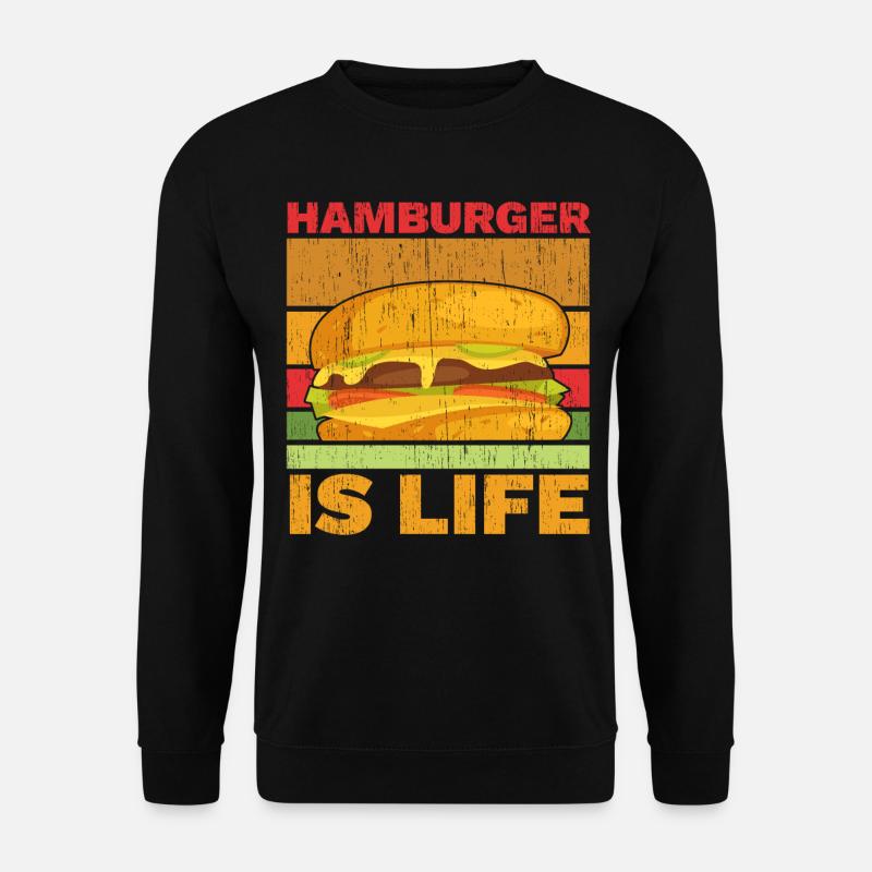Hamburger ist Leben Burger-Esser Lebensmittel-Lieb - Sweat-shirt Unisexe - noir