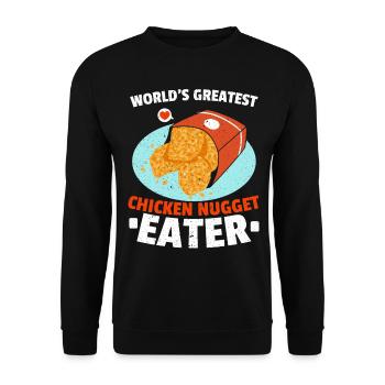 The World's Best Chicken Nugget Eater Nug Life - Unisex Sweatshirt - black - Front - Alina (178cm) & Michal (187cm)