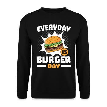 Chaque jour est le jour du hamburger Hamburger Eater Food Food - Sweat-shirt Unisexe - noir - Devant - Alina (178cm) & Michal (187cm)