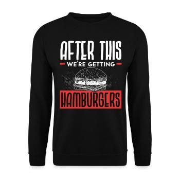Après cela, nous obtenons Hamburger Burger Eater - Sweat-shirt Unisexe - noir - Devant - Alina (178cm) & Michal (187cm)