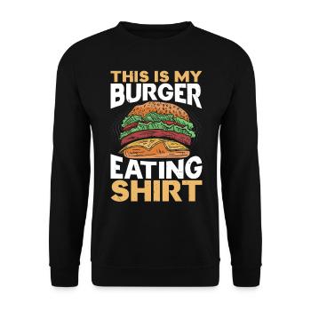 Ceci est mon Burger-Ess-Shirt Hamburger-Esser Food - Sweat-shirt Unisexe - noir - Devant - Alina (178cm) & Michal (187cm)