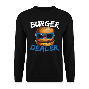 Burger Händler Hamburger Esser Essensliebhaber Foo - Unisex Pullover - Schwarz - Vorne - Alina (178cm) & Michal (187cm)