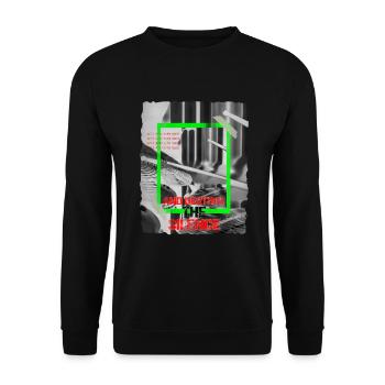 Schlagzeug Design im grunge Punk Look Schlagzeuger - Unisex Pullover - Schwarz - Vorne - Alina (178cm) & Michal (187cm)