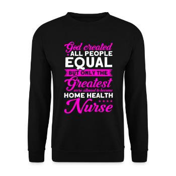 Health Assistance Home Nursing Nurse - Unisex Sweatshirt - black - Front - Alina (178cm) & Michal (187cm)