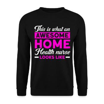Health Assistance Home Nursing Nurse - Unisex Sweatshirt - black - Front - Alina (178cm) & Michal (187cm)
