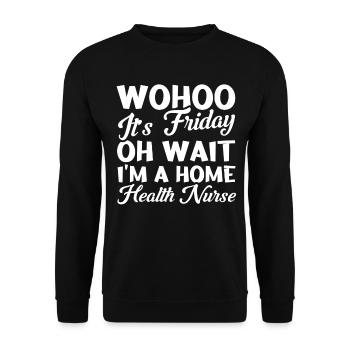 Health Assistance Home Nursing Nurse - Unisex Sweatshirt - black - Front - Alina (178cm) & Michal (187cm)