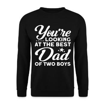 Meilleur père Père Papa Deux garçons - Sweat-shirt Unisexe - noir - Devant - Alina (178cm) & Michal (187cm)