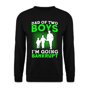 Faillite Père Papa Deux Garçons - Sweat-shirt Unisexe - noir - Devant - Alina (178cm) & Michal (187cm)