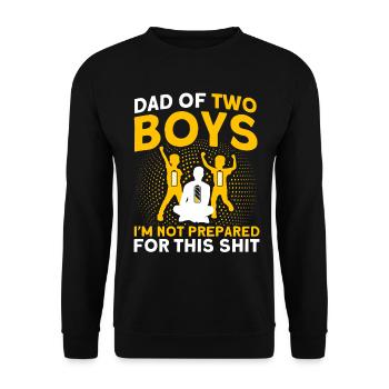 Non préparé Père Papa Deux garçons - Sweat-shirt Unisexe - noir - Devant - Alina (178cm) & Michal (187cm)