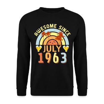 Geboren 1963 Im Juli - Unisex Pullover - Schwarz - Vorne - Alina (178cm) & Michal (187cm)