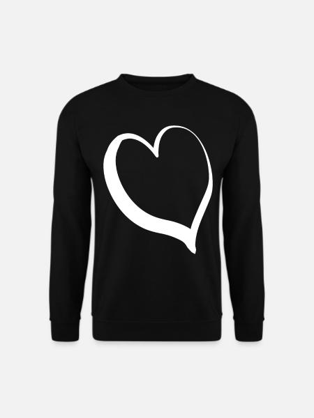 Cool White Heart - Unisex Sweatshirt - black