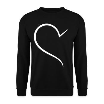 Noble Demi-Cœur Blanc - Sweat-shirt Unisexe - noir - Devant - Alina (178cm) & Michal (187cm)