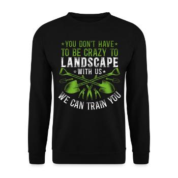 Paysagiste Aménagement Paysager - Sweat-shirt Unisexe - noir - Devant - Alina (178cm) & Michal (187cm)