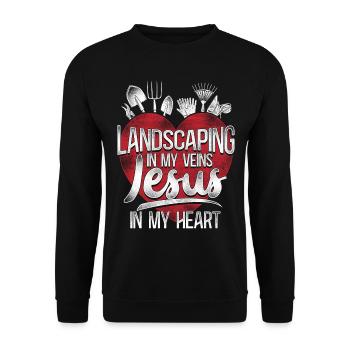 Paysagiste Aménagement Paysager - Sweat-shirt Unisexe - noir - Devant - Alina (178cm) & Michal (187cm)