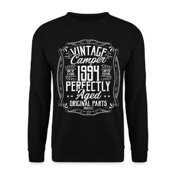 1994 Birthday Idea Camper Scout Camping 1994 - Unisex Sweatshirt - black - Front - Alina (178cm) & Michal (187cm)