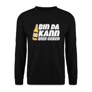 Bin da kann Bier geben - Unisex Pullover - Schwarz - Vorne - Alina (178cm) & Michal (187cm)