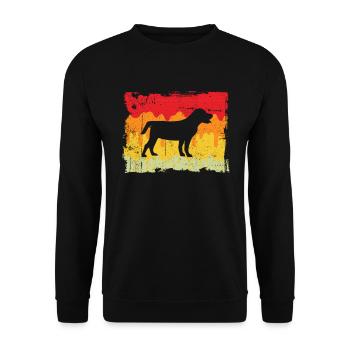 Hund Retro - Unisex Pullover - Schwarz - Vorne - Alina (178cm) & Michal (187cm)