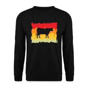 Cow Beef Retro - Unisex Sweatshirt - black - Front - Alina (178cm) & Michal (187cm)
