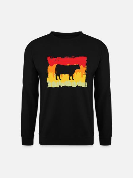 Kuh Rind Retro - Unisex Pullover - Schwarz