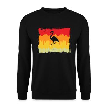 Flamant Rose Rétro - Sweat-shirt Unisexe - noir - Devant - Alina (178cm) & Michal (187cm)
