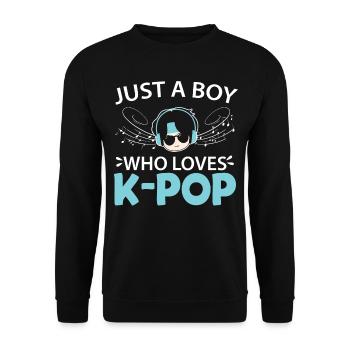 Juste un garçon qui aime la K-Pop Corée du Sud Coréen P - Sweat-shirt Unisexe - noir - Devant - Alina (178cm) & Michal (187cm)