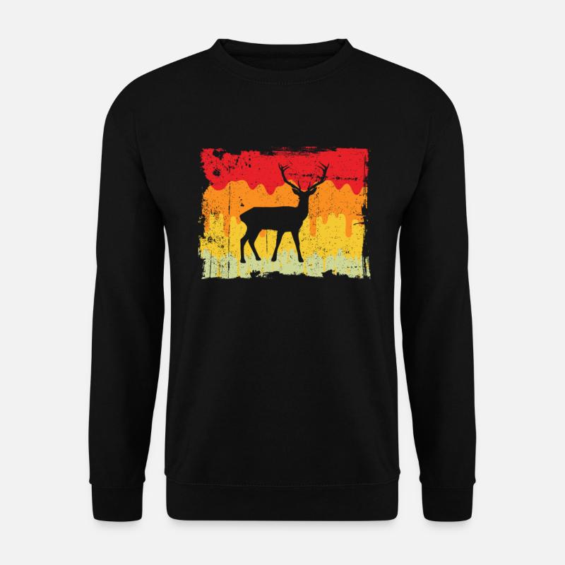 Cerf Rétro - Sweat-shirt Unisexe - noir