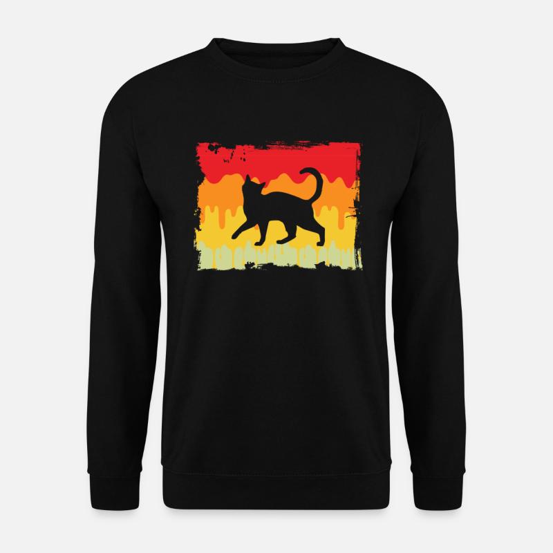 Cat Retro - Unisex Sweatshirt - black