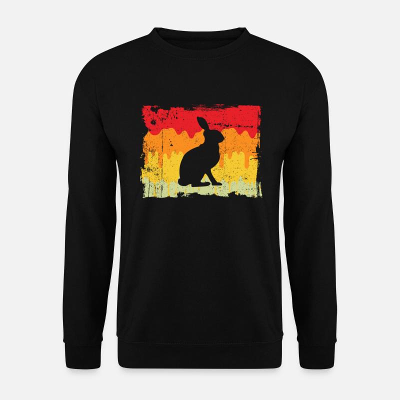 Hase Retro - Unisex Pullover - Schwarz