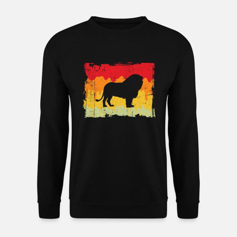 Löwe Retro - Unisex Pullover - Schwarz