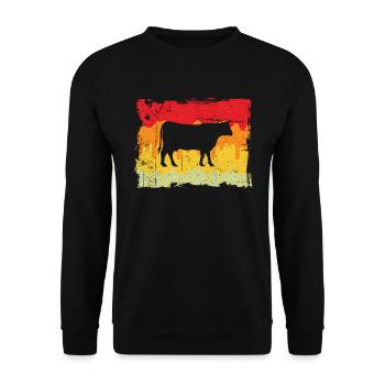 Cow Beef Retro - Unisex Sweatshirt - black - Front - Alina (178cm) & Michal (187cm)