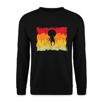 Jellyfish Retro - Unisex Sweatshirt - black - Front - Alina (178cm) & Michal (187cm)