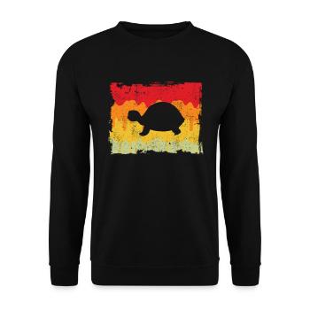 Turtle Retro - Unisex Sweatshirt - black - Front - Alina (178cm) & Michal (187cm)