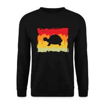 Turtle Retro - Unisex Sweatshirt - black - Front - Alina (178cm) & Michal (187cm)