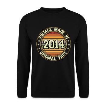 Vintage Made In 2014 Original Part Birthday 2014 - Unisex Sweatshirt - black - Front - Alina (178cm) & Michal (187cm)